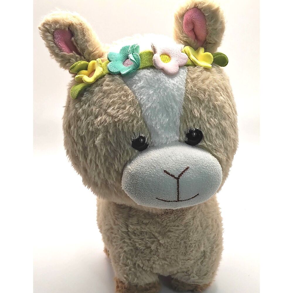 Walgreens 12 Inch Baby Goat Brown Stuffed Pastel Flowers Headband